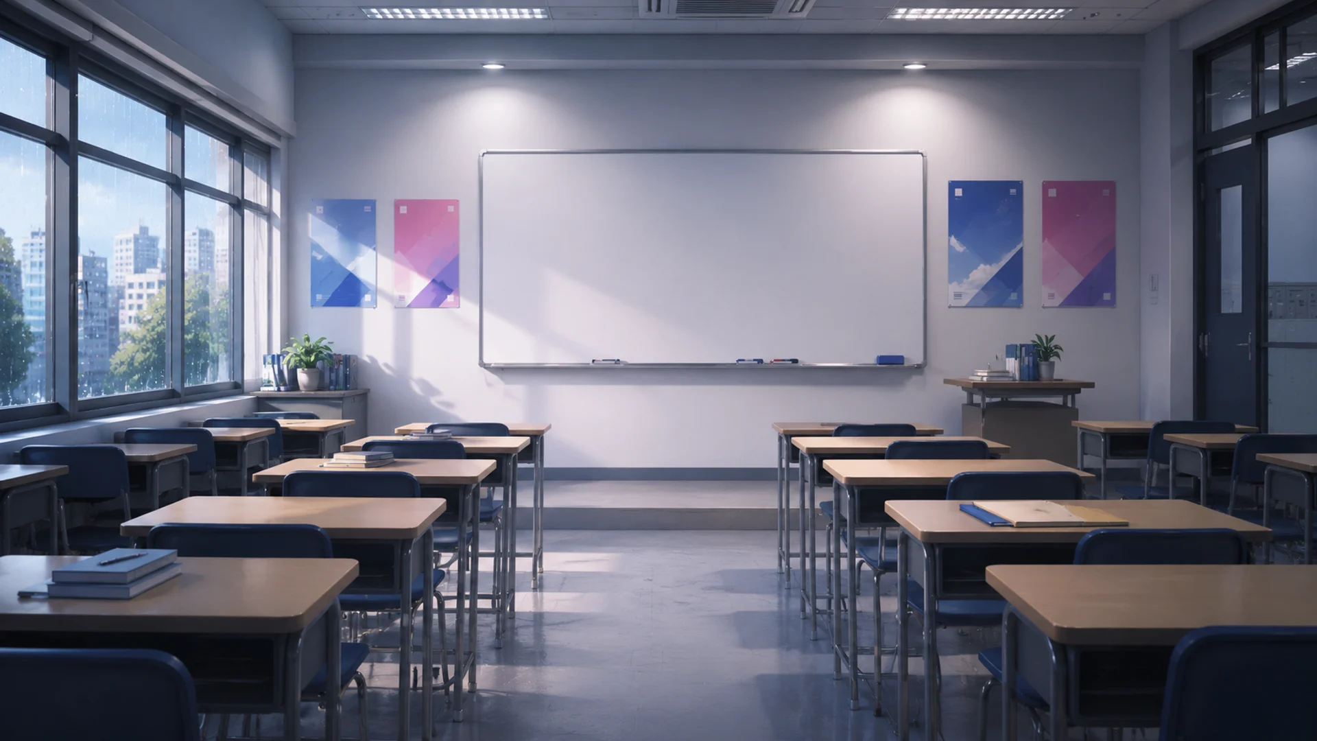 After Rain Classroom Background preview for visual novel projects