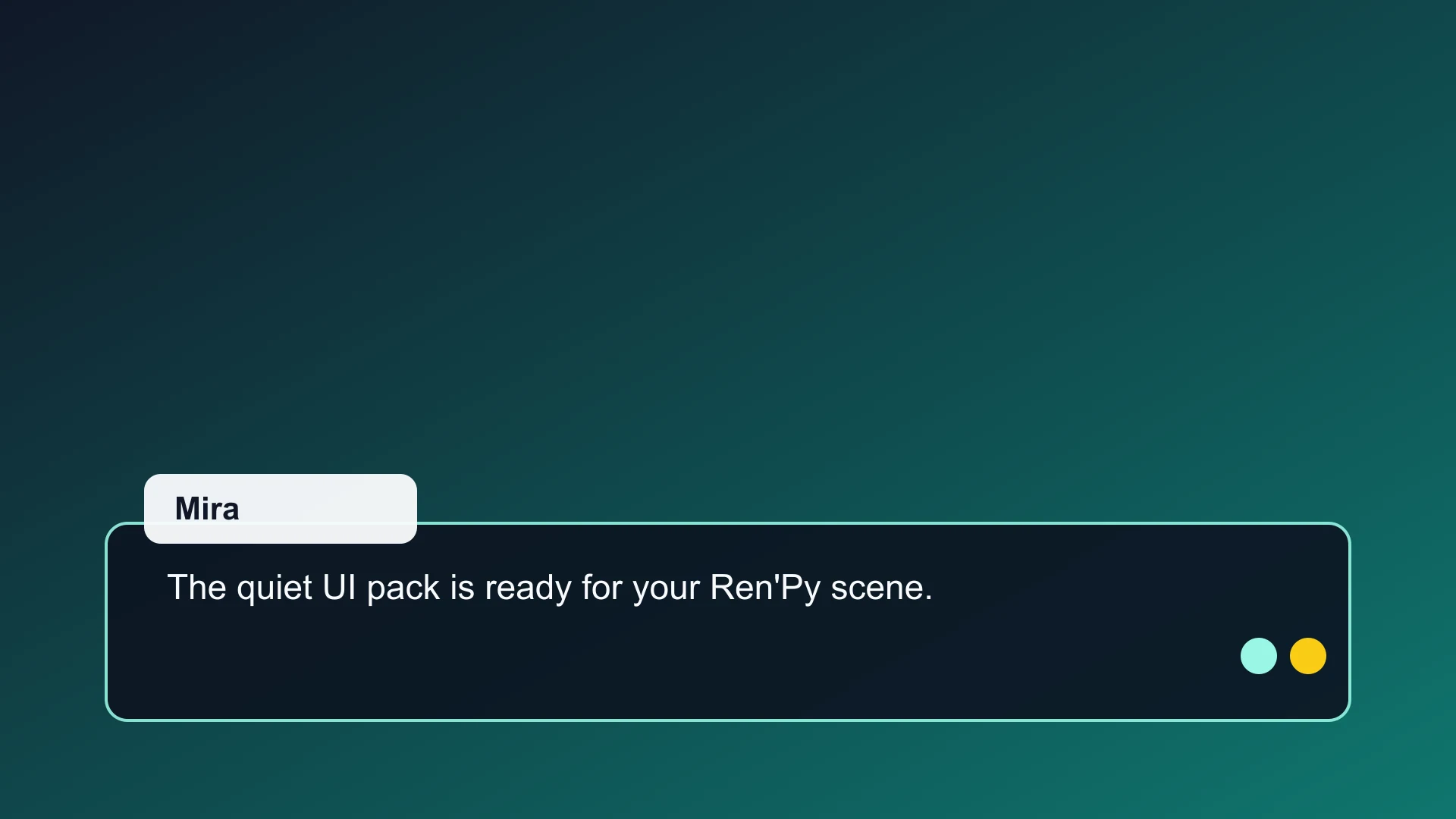 Minimal Dialogue UI Pack preview for visual novel projects